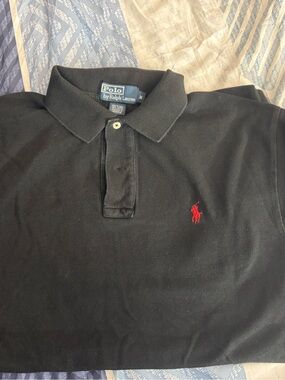 Polo by Ralph Lauren Black Polo with Red Pony Embroidery